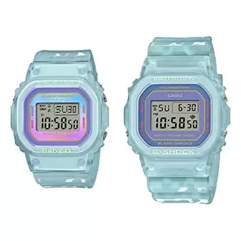 CASIO Casio G-SHOCK Baby-G Baby G Watch Men s Women s Pair Watch Clear Skeleton Digital Blue SLV-21B-2