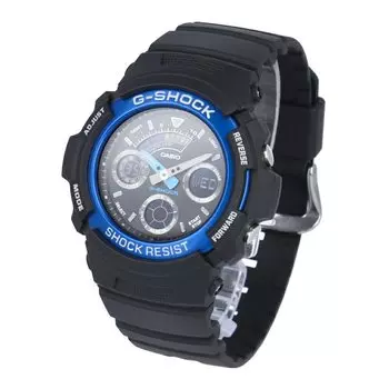 CASIO Casio G-SHOCK G-Shock AW-590 Watch Men s Waterproof Quartz Ana-Digi Black Blue AW-591-2AJF [Item]