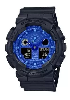 CASIO Casio G-SHOCK G-Shock GA-100 SERIES BLUE PAISLEY Часы мужские водонепроницаемые черные GA-100BP-1A [Товар]