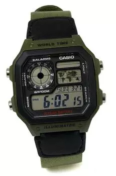 Casio CASIO кварцевые цифровые часы мужские AE-1200WHB-3B [предмет] зелёный