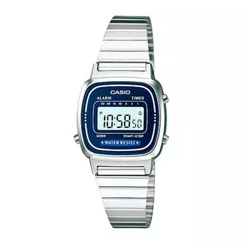 [Casio] Casio LA-670WA-2 LA670WA-2 Standard Digital Silver Navy Ladies Watch [Parallel Import]