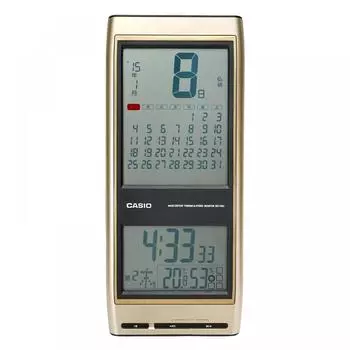 Casio Casio Настенные часы Radio Wave Gold Digital День, суббота, температура, влажность, календарь, дисплей Idc 700j 9jf
