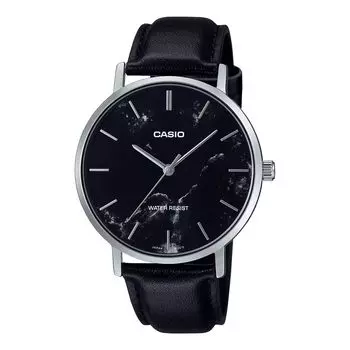 [Casio] CASIO Quartz Men s Watch MTP-VT01LM-1A Black Marble x Black Leather Band Overseas Model [Parallel Import]