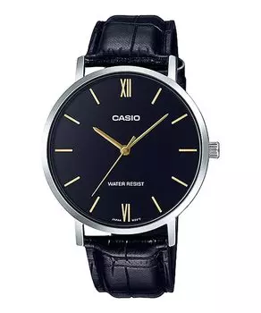 [Casio] CASIO Quartz Men s Watch MTP-VT01L-1B Black x Black Leather Band Overseas Model [Parallel Import]