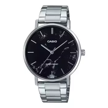 [Casio] CASIO Quartz Men s Watch MTP-VT01DM-1A Black Marble Metal Band Overseas Model [Parallel Import]