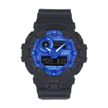 CASIO Casio SERIES BLUE PAISLEY Синие часы Paisley Черные G-SHOCK G-Shock GA-700 Мужские GA-700BP-1A [Товар]
