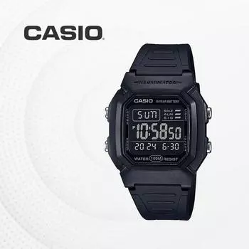Casio CASIO Soldier Военные мужские электронные наручные часы модные уретановые водонепроницаемые часы W-800H-1B