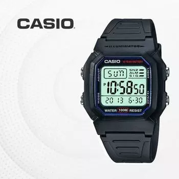 Casio CASIO Soldier Военные мужские электронные наручные часы модные уретановые водонепроницаемые часы W-800H-1A
