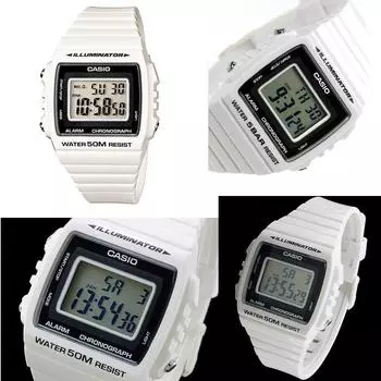 CASIO Casio Standard 50m Waterproof Digital Urethane Belt Watch Men s Unisex (W-215H-1A W-215H-2A W-215H-6A W-215H-7A) (W-215H-7A (White))