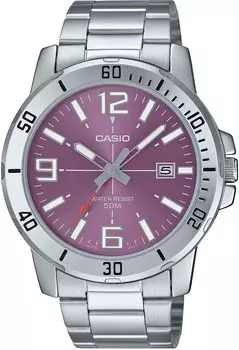 [Casio] CASIO Standard Analog Quartz Men s Watch MTP-VD01D-6BV Metal Band Purple Overseas Model [Parallel Import]
