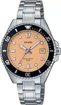 [Casio] CASIO Standard Analog Watch MDV-10D-4A2V Boys Women s Girls Apricot Metal Band Overseas Model [Parallel Import]