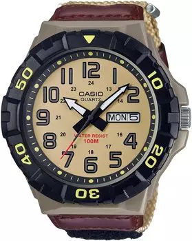 [Casio] CASIO STANDARD Big Face BIG FACE Quartz Watch MRW-210HB-5BV Men s Beige Velcro Fastening Band Overseas Model [Parallel Import]