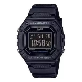 Casio CASIO Standard Digital Watch W-218H-1BV Men s Women s Cheap Casio Chipkashi Black Inverted LCD Overseas Model