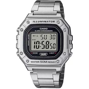 Casio CASIO Standard Digital Watch W-218HD-1AV Men s Cheap Casio Chipkashi Metal Band Silver
