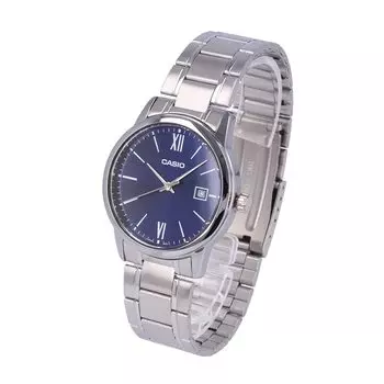 CASIO Casio Standard Dress Watch Analog Stainless Steel Metal Silver Navy Men s MTP-V002D-2B3 [Item]