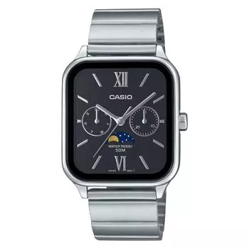 [Casio] CASIO Standard Moon Phase Analog Men s Watch MTP-M305D-1A2V Metal Band Black Overseas Model [Parallel Import]