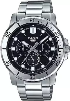 [Casio] CASIO Standard Quartz Men s Watch MTP-VD300D-1E Multi-axis 24 Hour Display Silver x Black Metal Band Overseas Model [Parallel Import]