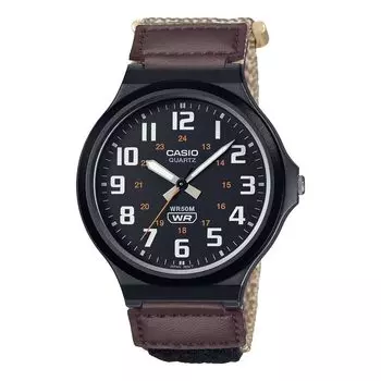 [Casio] CASIO Стандартные аналоговые кварцевые часы MW-240B-5BV Без косметической коробки Мужские бежевые с застежкой-липучкой Модель Overseas [Параллельный импорт]