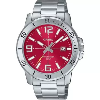 [Casio] CASIO стандартные аналоговые кварцевые мужские часы MTP-VD01D-4BV металлический ремешок красный зарубежная модель [продукт]