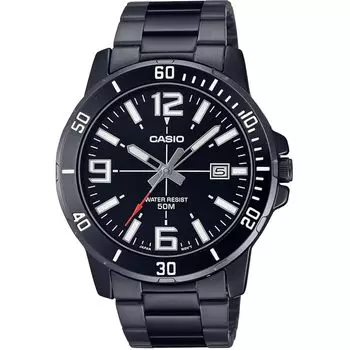 [Casio] CASIO стандартные аналоговые кварцевые мужские часы MTP-VD01B-1BV черный металлический браслет зарубежная модель [продукт]