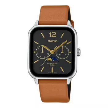 [Casio] CASIO Стандартные аналоговые мужские часы с фазами Луны MTP-M305L-1AV Коричневый кожаный ремешок Черный Overseas Модель [Товар]