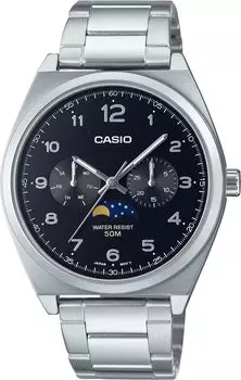 [Casio] CASIO Стандартные аналоговые мужские часы с фазами Луны MTP-M300D-1AV с металлическим ремешком черного цвета, модель Overseas [Параллельный импорт]