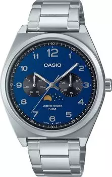 [Casio] CASIO Стандартные аналоговые мужские часы с фазами Луны MTP-M300D-2AV с металлическим ремешком, темно-синяя модель Overseas [Параллельный импорт]