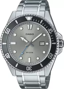 Casio CASIO Стандартные аналоговые спортивные водонепроницаемые часы MDV-107D-8AV для мужчин с серым циферблатом и металлическим ремешком, модель Overseas [Параллельный импорт]