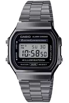 CASIO Casio Стандартные часы для детей, мальчиков и девочек, дешевые Casio Chipkashi Digital Date, черные, зарубежные, модель A168WGG-1A, мужские, женские [Товар]