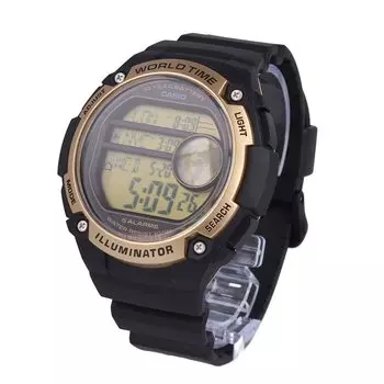 CASIO Casio Стандартные часы мужские цифровые черные золотые AE-3000W-9A