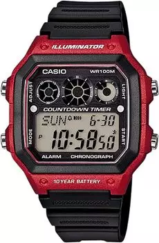 Casio CASIO Стандартные цифровые часы AE-1300WH-4AV мужские металлические красные Overseas модель [Параллельный импорт]