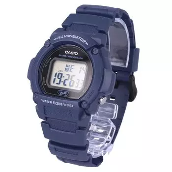 CASIO Casio Стандартные дешевые часы Casio Chipkashi Цифровые резиновые темно-синие мужские W-219H-2A [Товар]