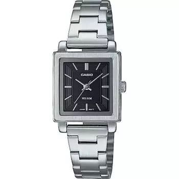 [Casio] CASIO Стандартные женские наручные часы из нержавеющей стали LTP E176D 1AV Черный металлический браслет Модель Overseas []