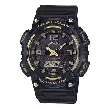 [Casio] CASIO Tough Solar Ana-Digi кварцевые часы AQ-S810 серии мужские Overseas модель (Черный x Золотой AQ-S810W-1A3V)