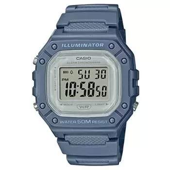 CASIO Casio W-218HC Тусклый цвет Дымчатый цвет Нюанс Цвет Тонкий Легкий Водонепроницаемый Квадратный Цифровой Квадратный Мужской Женский Детский Дешевый Casio (Тусклый синий)