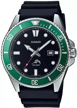 [Casio] CASIO Watch Diver Watch MDV-106B-1A3V Green Bezel Men s Overseas Model [Parallel Import]