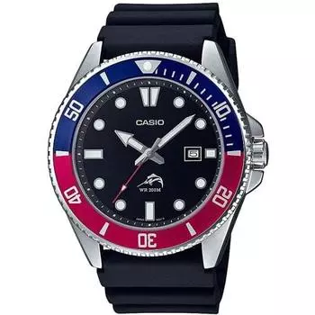 Casio CASIO watch diver watch MDV-106B-1A2V blue x red bezel men s overseas model