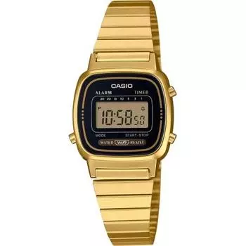 Casio CASIO watch ladies digital NEW design LA670WGA-1 gold x black overseas model