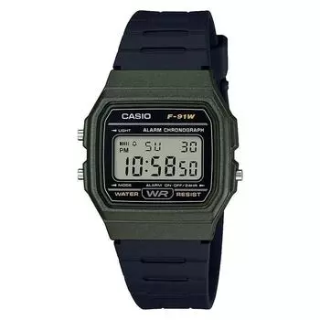 Casio Часы CASIO кварцевые F-91WM-3A унисекс дешевые Casio металлик зеленый