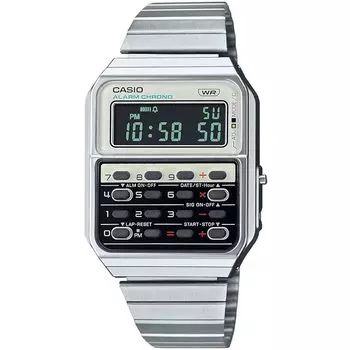 [Casio] CASIO винтажная серия С функцией 8-значного расчета цифровые часы Heritage Colors CA-500WE-7B унисекс металлический браслет Серебро x слоновая кость за рубежом