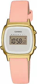 [Casio] CASIO Women s Watch Digital LA670WEFL-4A2 Salmon Pink Leather Band