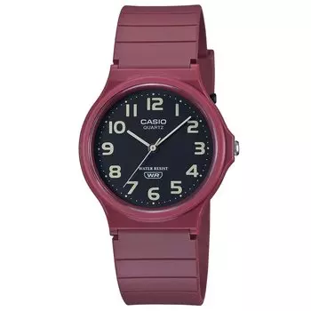 CASIO Casio женские стандартные аналоговые часы рабочие часы тонкие легкие земляного цвета тонкие легкие часы деловые часы MQ-24UC женские (Вино)