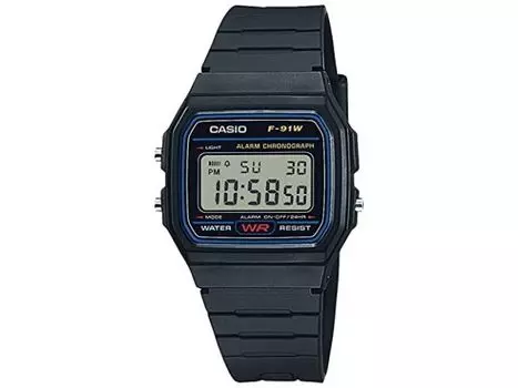 CASIO Часы Casio Collection F-91W-1JH Мужские черные светодиодные часы Секундомер NEW