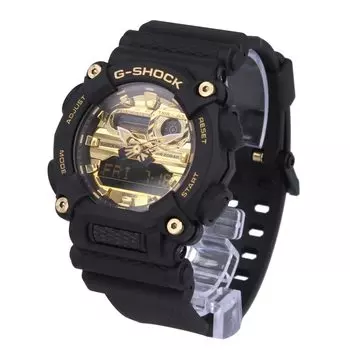 Casio Часы Casio Водонепроницаемые кварцевые черные золотые G-SHOCK мужские Ana-Digi GA-900AG-1A [Товар]