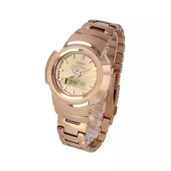 CASIO Часы Casio Водонепроницаемые Радиоволновые Солнечные Нержавеющая сталь Розовое золото G-SHOCK Мужские Ana-Digi AWM-500GD-4A [Товар]