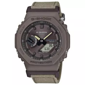 [Casio] Часы G-Shockweb эксклюзивный материал FOOD TEXTILE с перекрестным ремешком Bluetooth, пластик из биомассы GA-B2100CT-5AJF мужские цвета хаки-серый