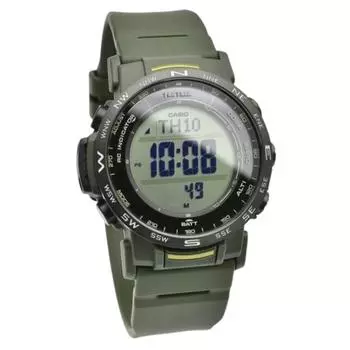 Часы Casio Pro Trek Digital с ремешком из биополимерной смолы Tough Solar PRW-35Y-3B 100M Unisex чёрный