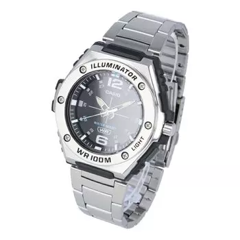 CASIO Cheap Casio Chipkashi Watch Men s Waterproof Quartz Analog Resin Stainless Steel Silver Black MWA-100HD-1A [Parallel Import]