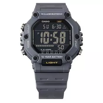 Casio Цифровой Кварцевый Часы с Резиновым Ремешком AE-1600H-8BV 100М Мужские чёрный