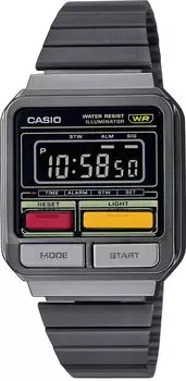 [Casio] Цифровые часы CASIO Vintage Series A120WEGG-1B унисекс с металлическим ремешком темно-серого цвета, модель Overseas [Товар]